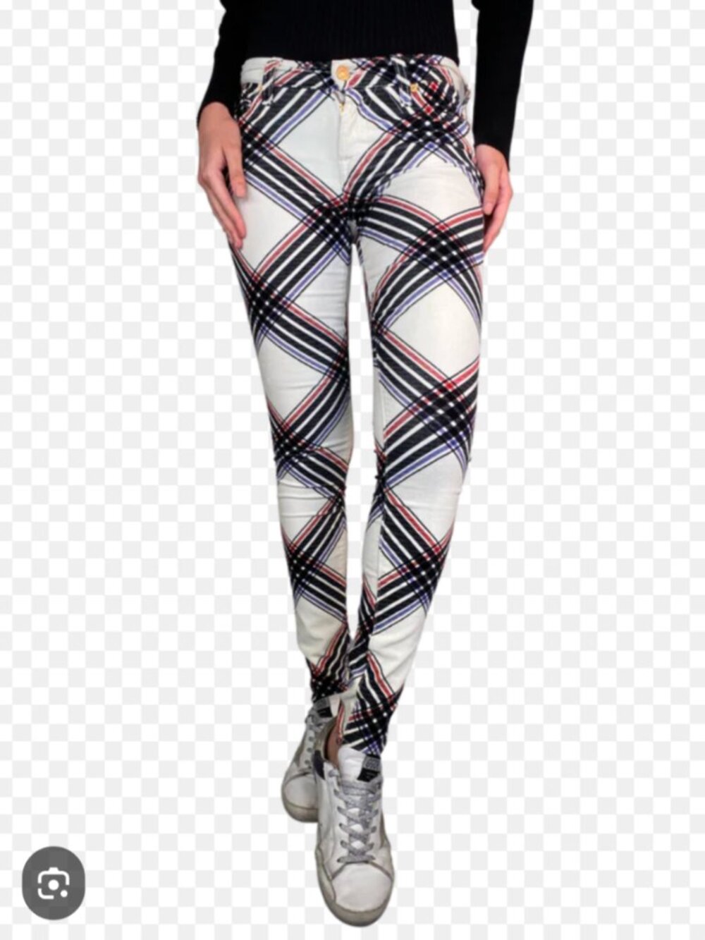 WOMENS 7 FOR ALL MANKIND VELOR/VELVET PLAID PANTS - SIZE 27 - Picture 12 of 12